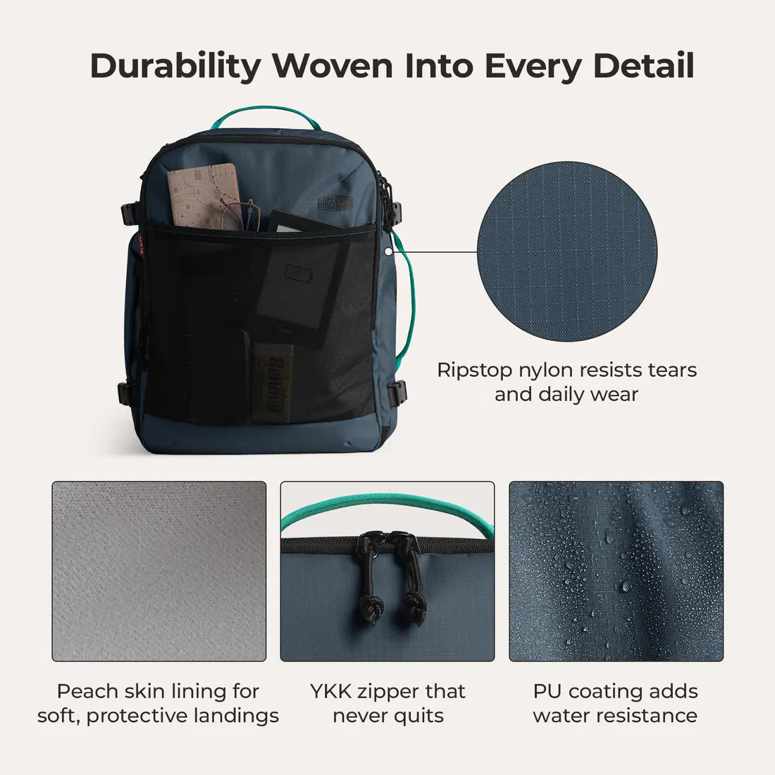 Bagsmart Blast Pro 40L Travel Backpack - Shade Blue