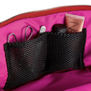 KUSSHI Vacationer Make Up Bag - Candy Apple Red Fabric with Pink Interior