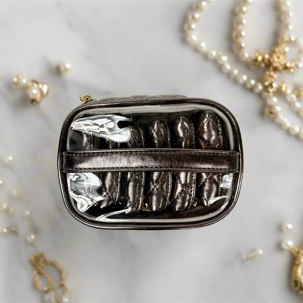 PurseN Getaway Jewelry Case - Bronze  Quilted