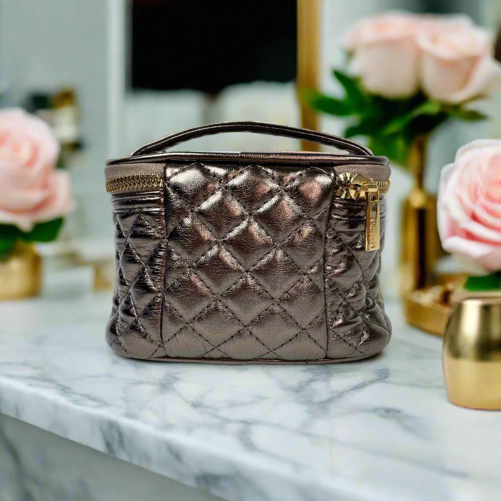 PurseN Getaway Jewelry Case - Bronze  Quilted