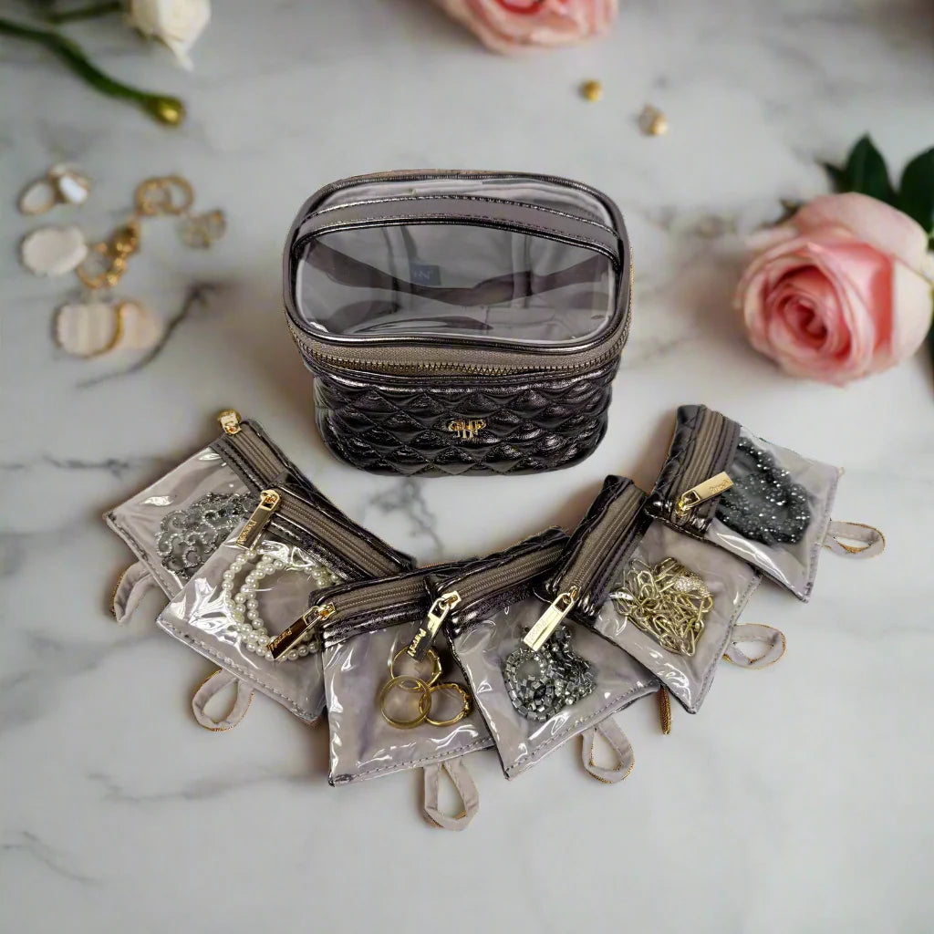 PurseN Getaway Jewelry Case - Bronze  Quilted