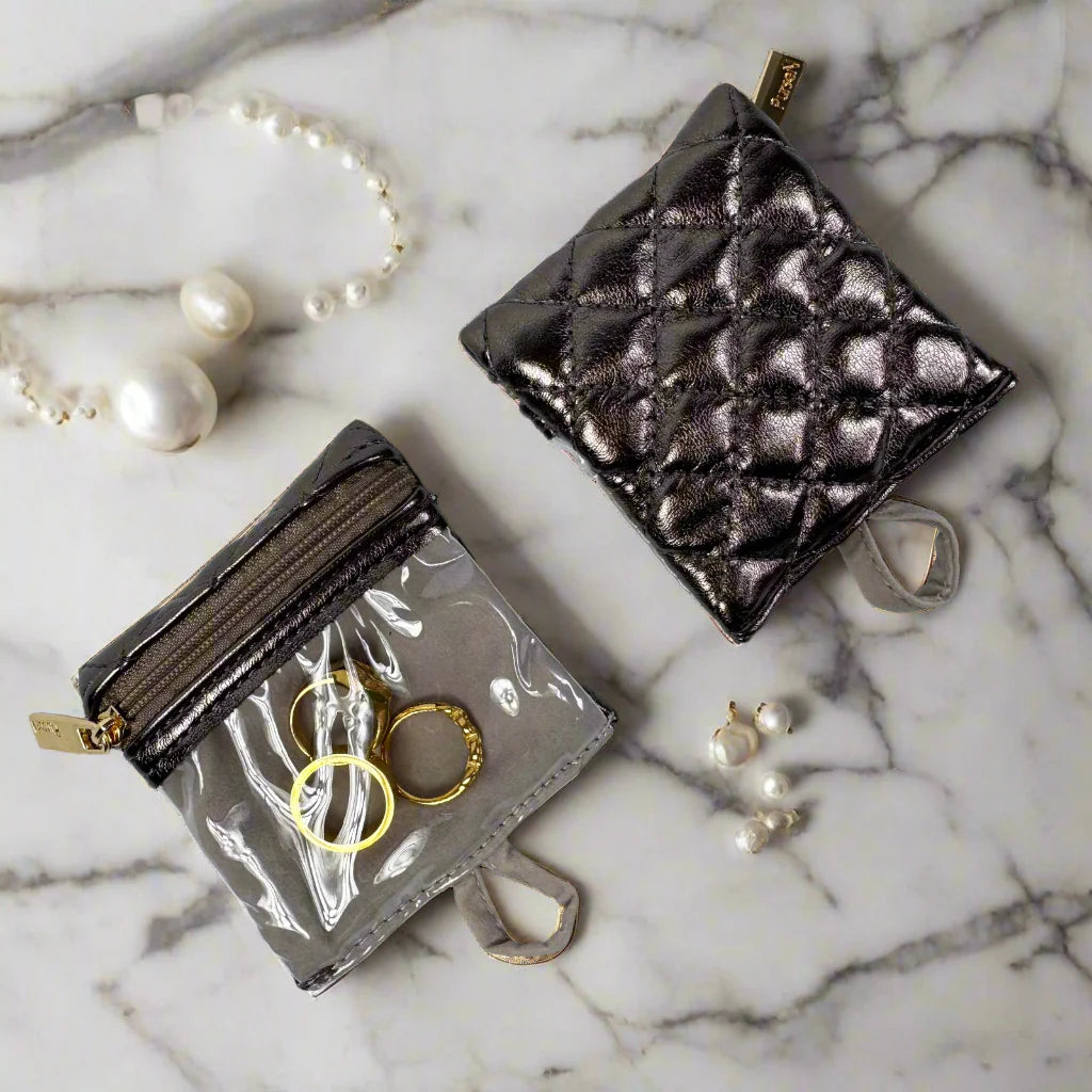 PurseN Getaway Jewelry Case - Bronze  Quilted
