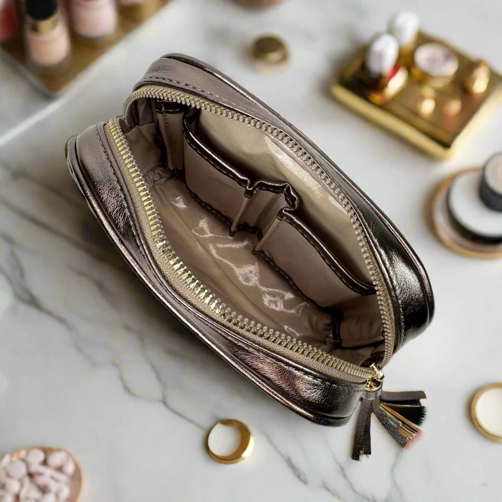 PurseN NEW Glam Makeup Case - Bronze Quilted