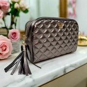 PurseN NEW Glam Makeup Case - Bronze Quilted