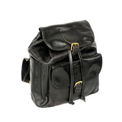 Bosca Small Leather Backpack - Black