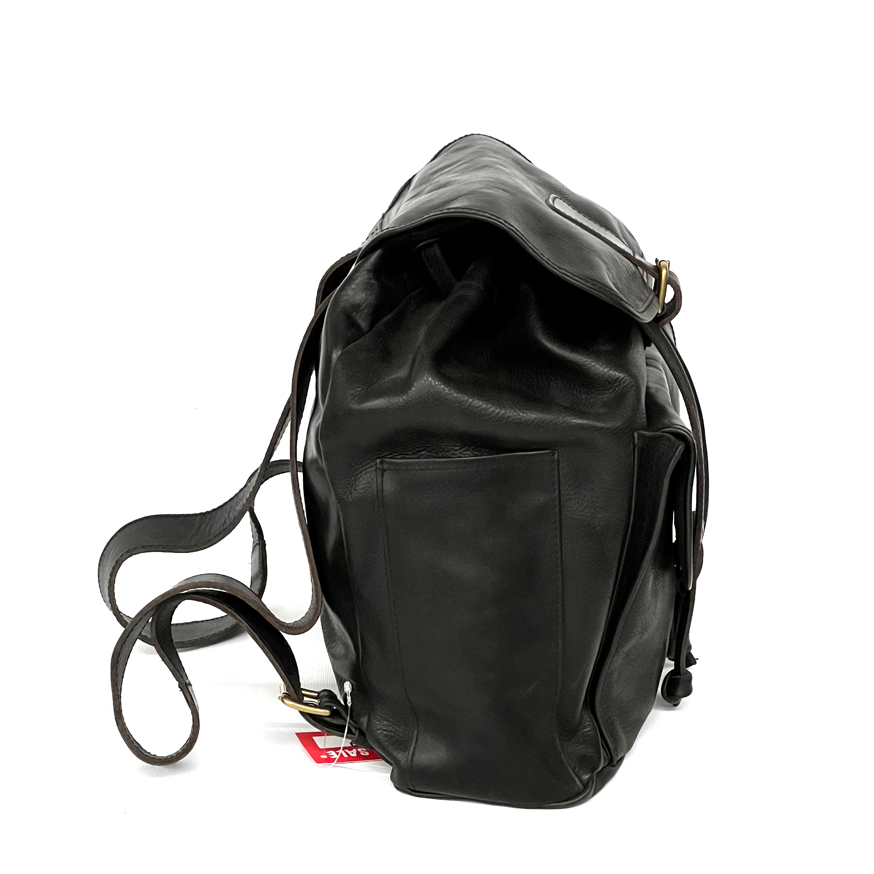 Bosca Small Leather Backpack - Black