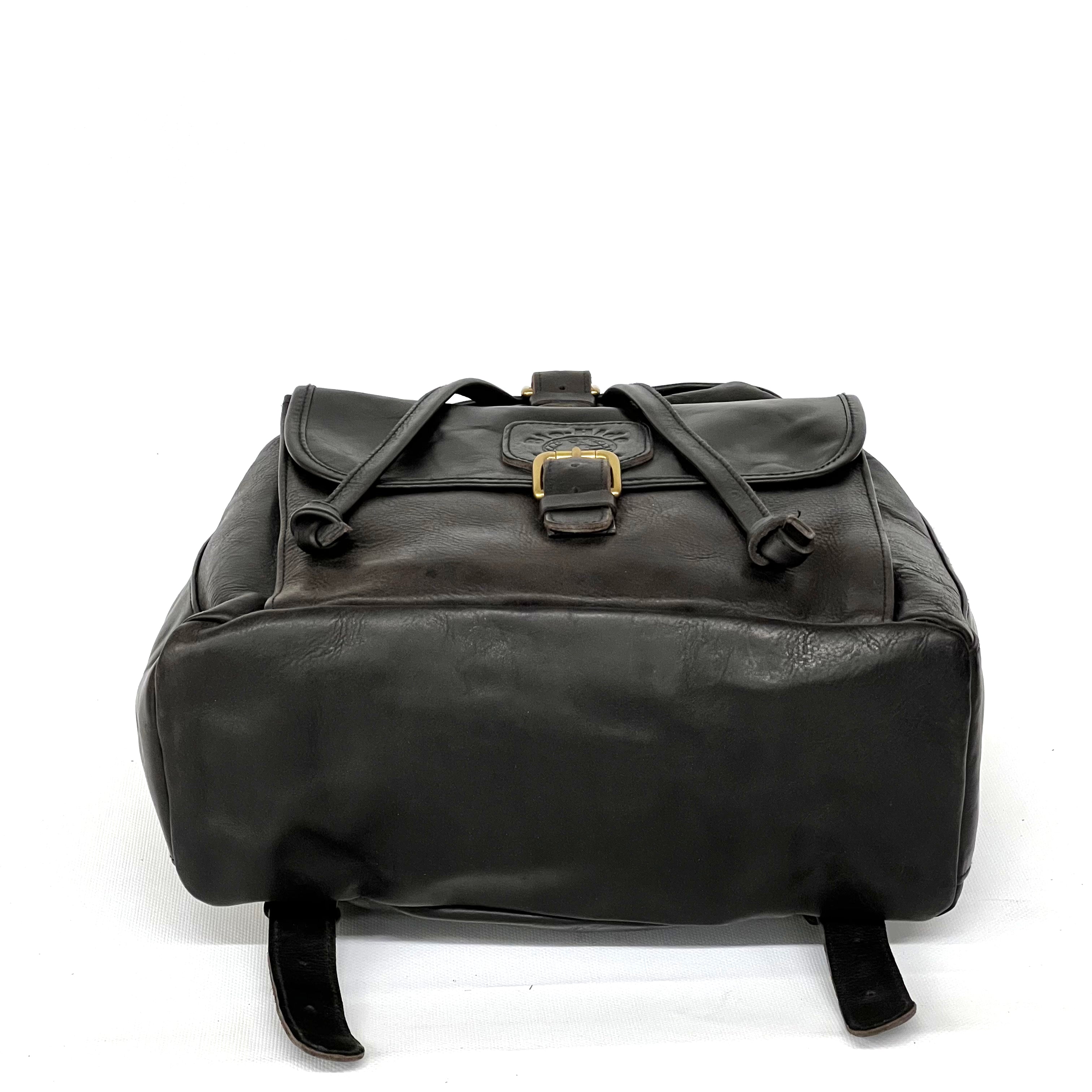 Bosca Small Leather Backpack - Black