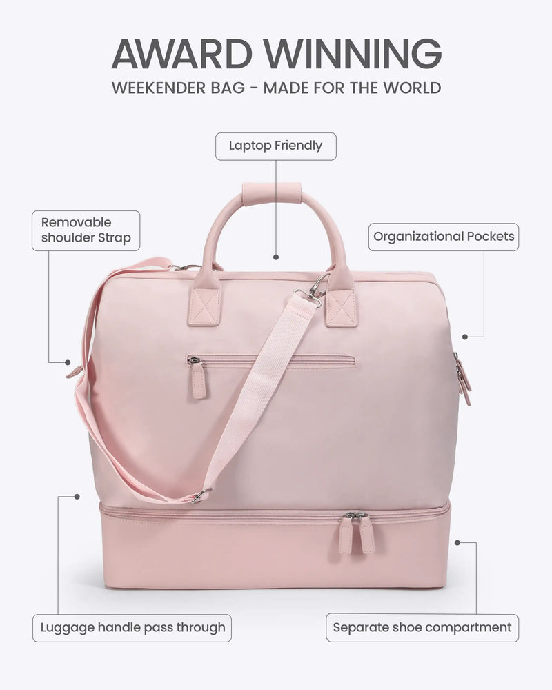NOBL Travel Drop Bottom Weekender Bag - Blush