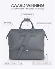 NOBL Travel Drop Bottom Weekender Bag - Slate