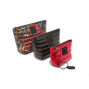Think Royln Travel Trio Organizational Pouches Set of 3 - Leopard Floral/Black/Lipstick