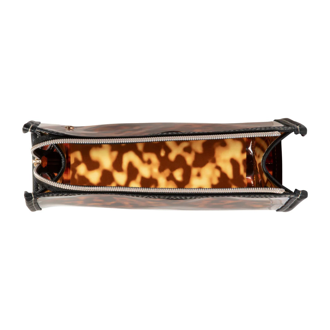 Stephanie Johnson Medium Zip Cosmetic Case -Clearly Tortoise