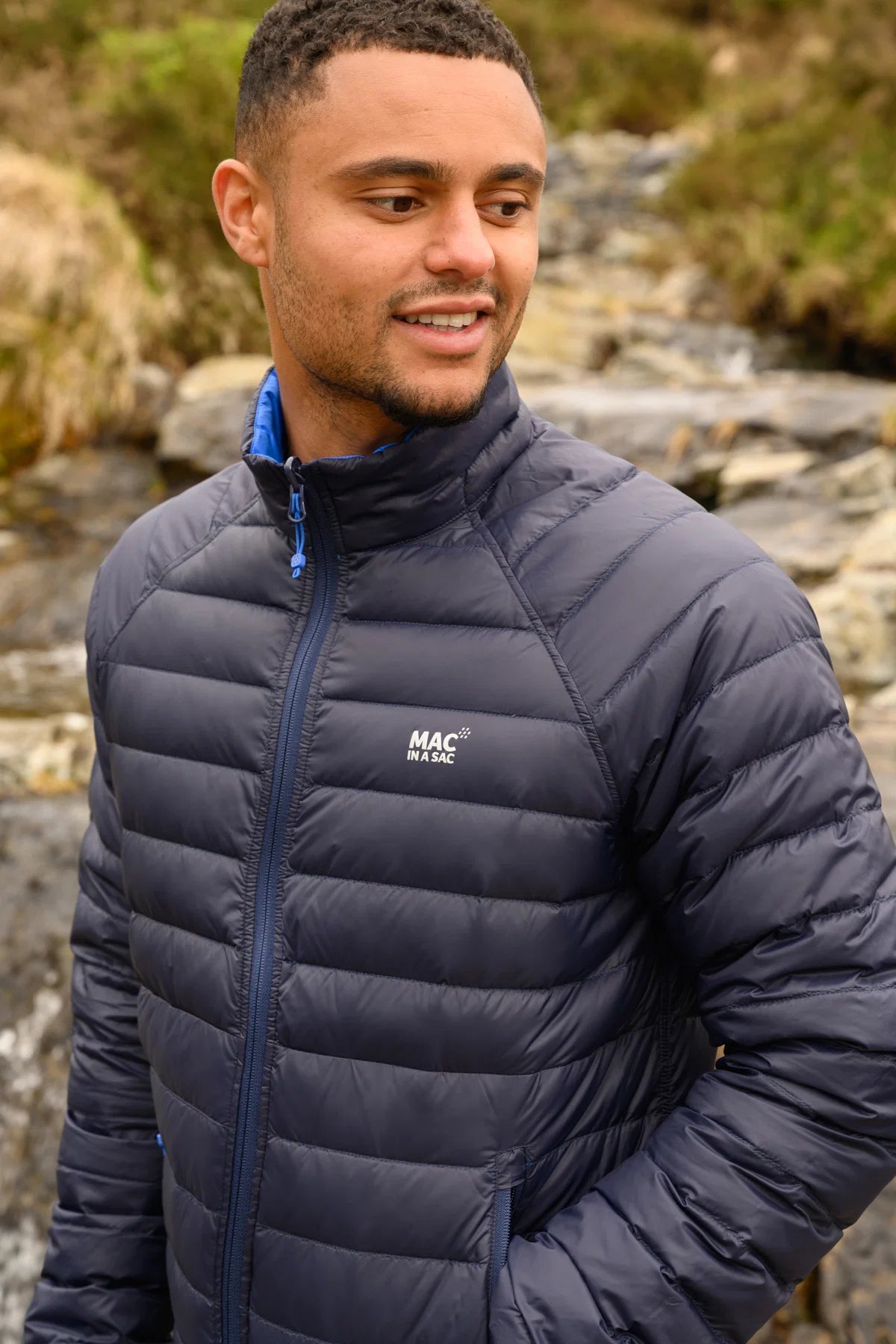 Mac In a Sac Polar Packable Reversible Men's Down Jacket XXL - Navy Saxe Blue