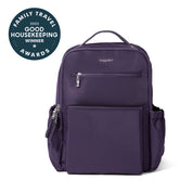 Baggallini Tribeca Expandable Laptop Backpack - Deep Grape Twill