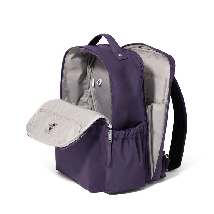 Baggallini Tribeca Expandable Laptop Backpack - Deep Grape Twill