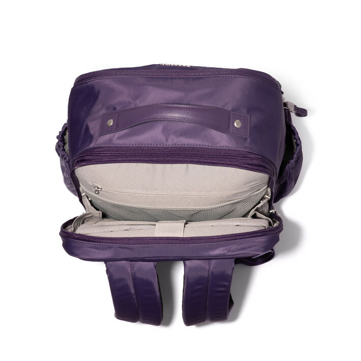 Baggallini Tribeca Expandable Laptop Backpack - Deep Grape Twill