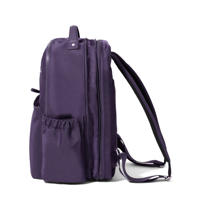 Baggallini Tribeca Expandable Laptop Backpack - Deep Grape Twill