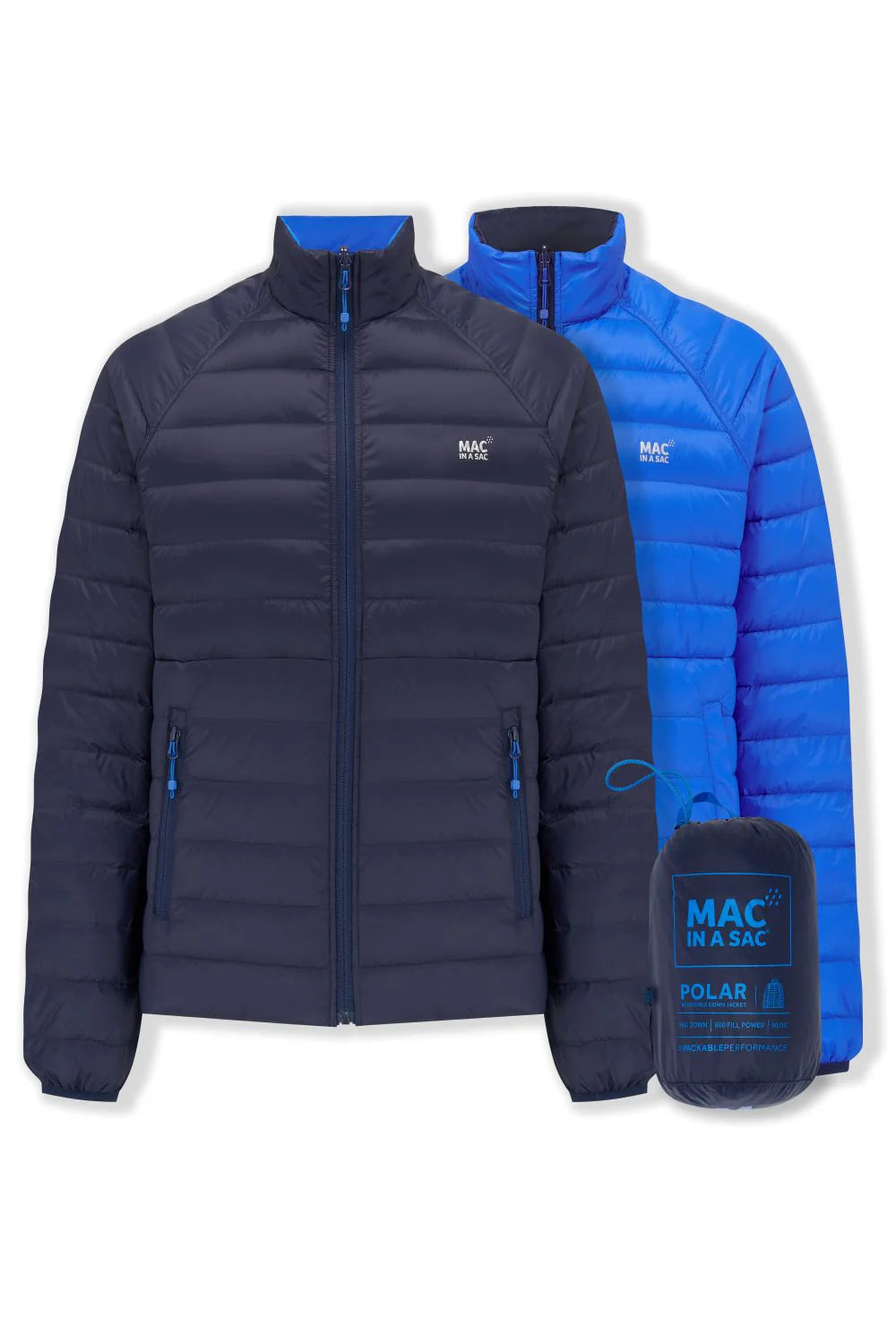 Mac In a Sac Polar Packable Reversible Men's Down Jacket L - Navy Saxe Blue