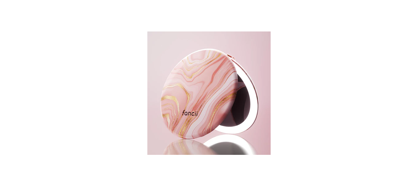 Fancii Taylor LED 10X Magnification Compact Mirror - Marble Rose