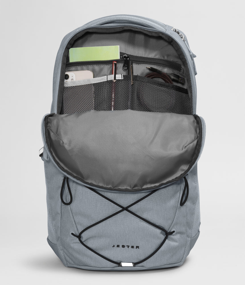 The North Face Jester Backpack: MID Grey Dark Heather/Black The North Face Jester Backpack: MID Grey Dark Heather/Black