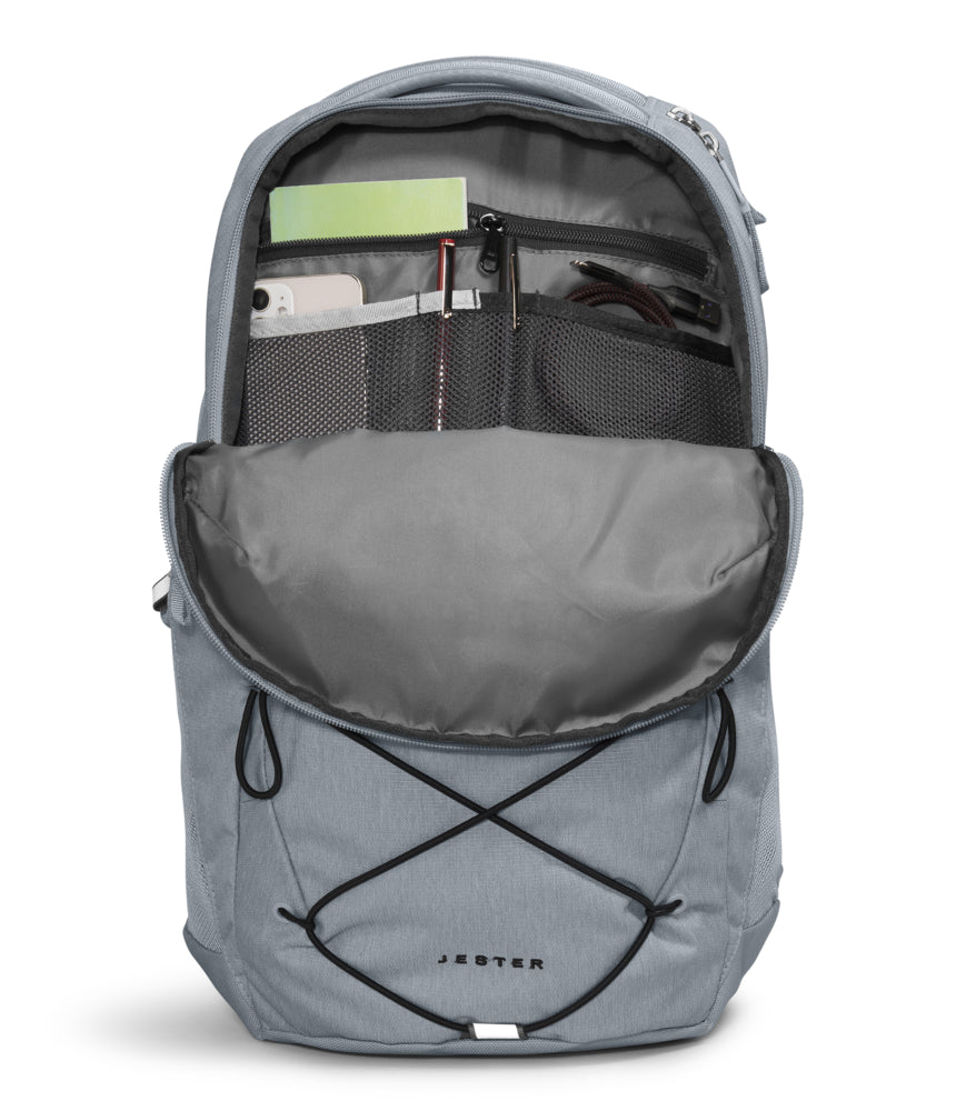 The North Face Jester Backpack: MID Grey Dark Heather/Black The North Face Jester Backpack: MID Grey Dark Heather/Black