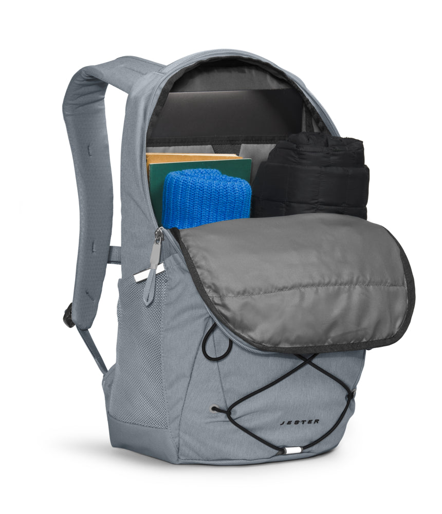 north face backpack grey dark heather The Stalwart (Mid Heather/ TNF Black) two exterior water bottle pockets The North Face Jester -
