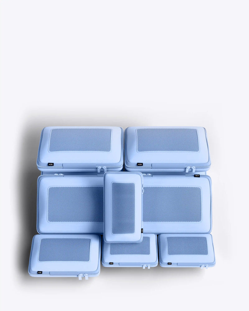 NOBL Travel Compressible 6 Piece Packing Cube Set - Ice Blue