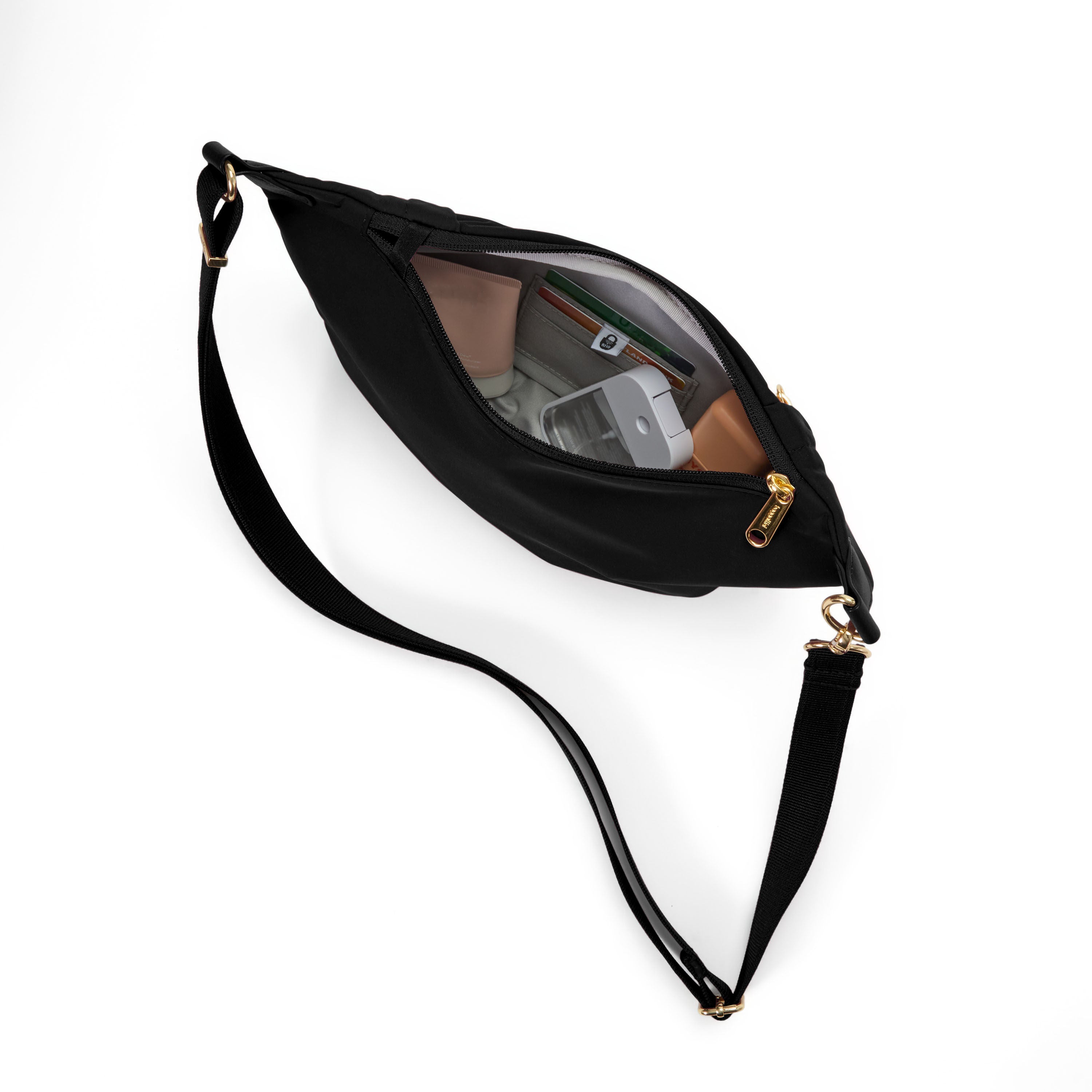Baggallini Securtex  Jet Set Anti-Theft Crescent Sling - Black