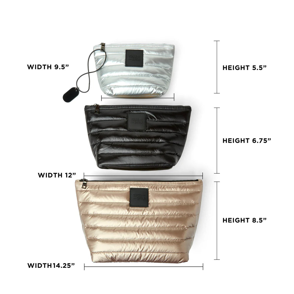 Think Royln Travel Trio Organizational Pouches Set of 3 - Cashmere/Black/Silver