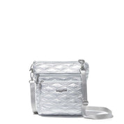 Baggallini Modern Pocket Crossbody - Silver Metallic Quilt