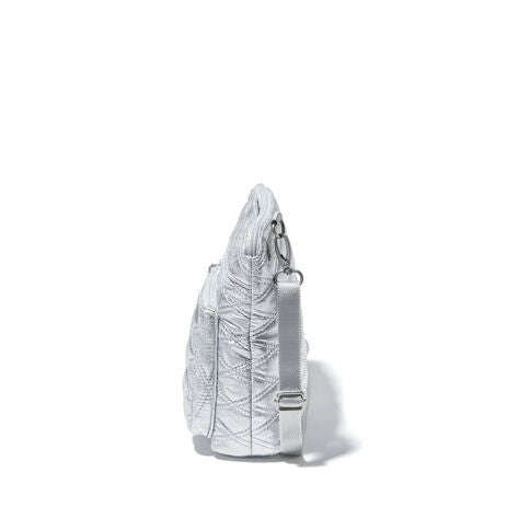 Baggallini Modern Pocket Crossbody - Silver Metallic Quilt