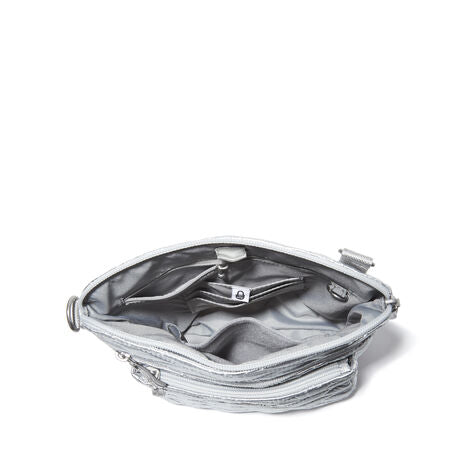 Baggallini Modern Pocket Crossbody - Silver Metallic Quilt