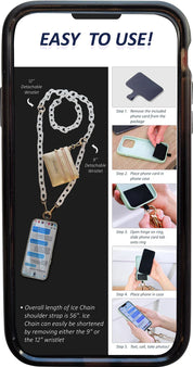 Save The Girls Clip & Go Ice Chain with Pouch - Black/Black