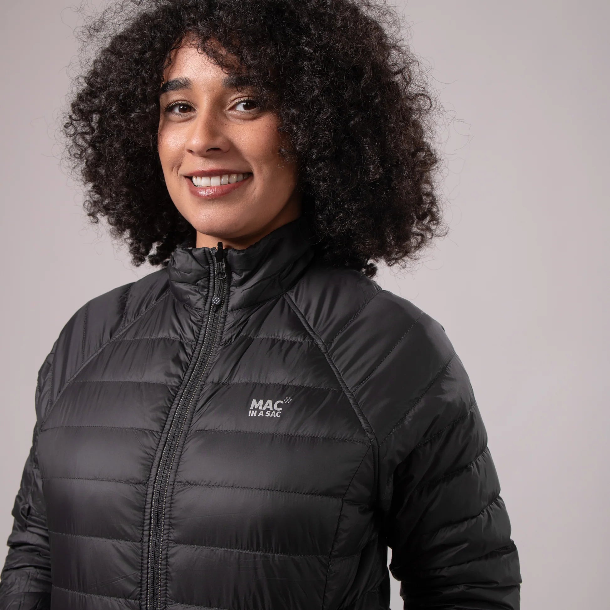 Mac In a Sac Polar Packable Reversible Women's Down Jacket L - Black/Light Grey