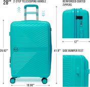Feelway Luggage 28" Expandable Spinner  - Sky Blue