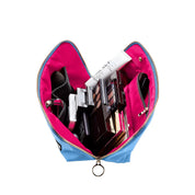 KUSSHI Signature Make Up Bag - Light Blue with Pink Interior