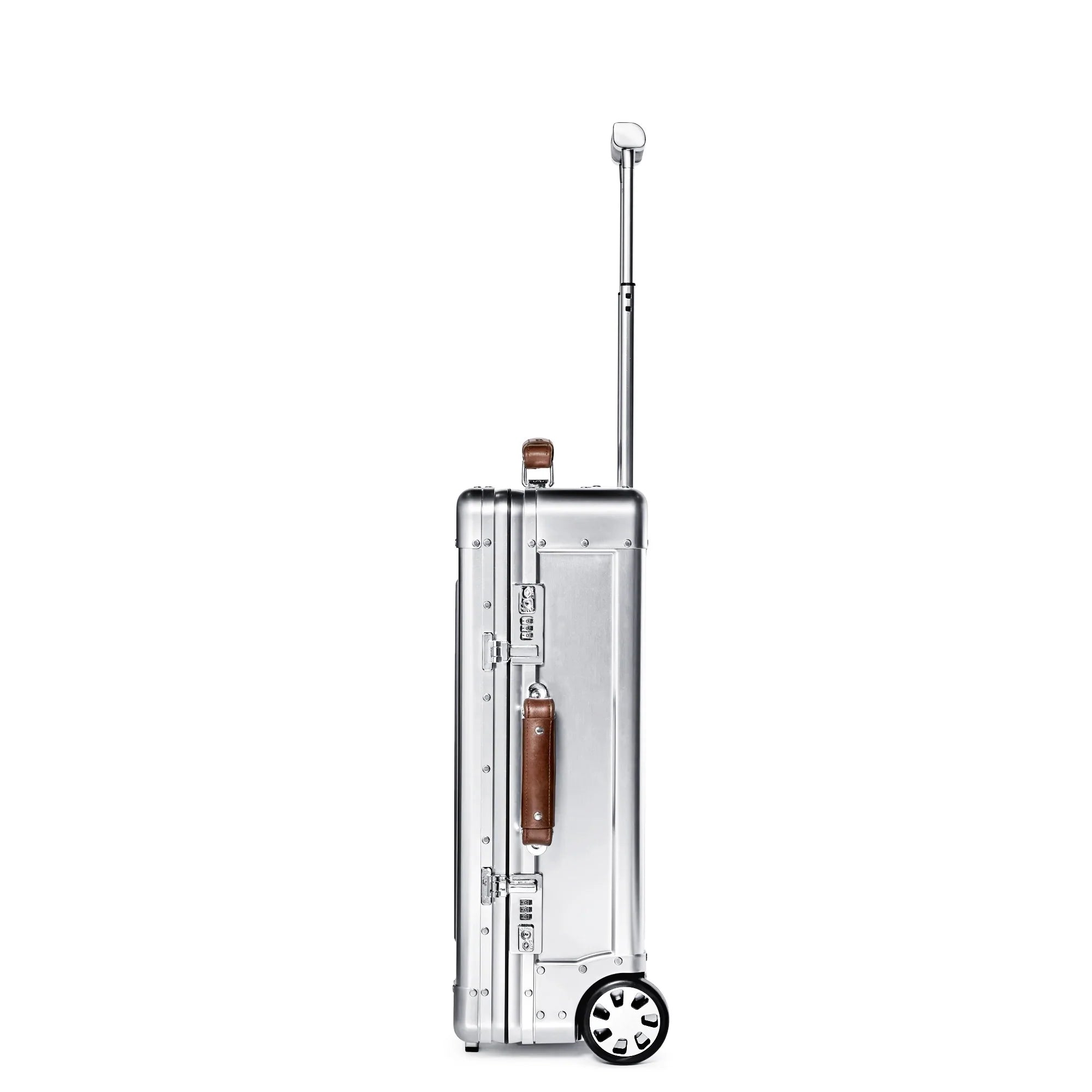 Sterling Pacific 35L Aluminum Carry On 2 Wheel Cabin Travel Case - Silver