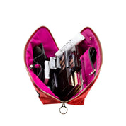 KUSSHI Signature Make Up Bag - Candy Apple Red with Pink Interior