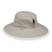 Wallaroo Sanitas Wide Brim Ponytail Hat UPF 50+ -  Stone/Natural