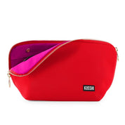 KUSSHI Signature Make Up Bag - Candy Apple Red with Pink Interior