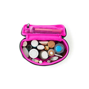 KUSSHI Neoprene Small Train Case -Black with Pink Interior