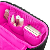 KUSSHI Neoprene Small Train Case -Black with Pink Interior