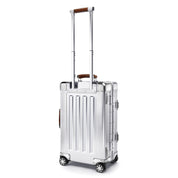 Sterling Pacific 40L Aluminum Carry On 4 Wh. Spinner Cabin Travel Case - Silver