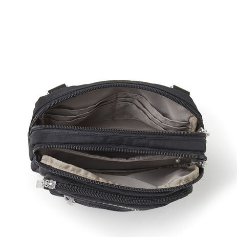 Baggallini Triple Zip Bagg-Black with Sand Lining
