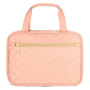 Ms. Jetsetter Hanging Quilted Toiletry Bag - Rose Gold