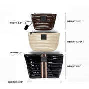 Think Royln Travel Trio Organizational Pouches Set of 3 - Black w/ Stripe/Blonde/Chocolate