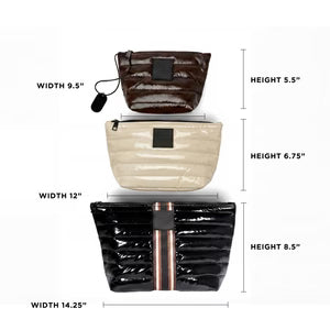 Think Royln Travel Trio Organizational Pouches Set of 3 - Black w/ Stripe/Blonde/Chocolate