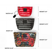 Think Royln Travel Trio Organizational Pouches Set of 3 - Leopard Floral/Black/Lipstick