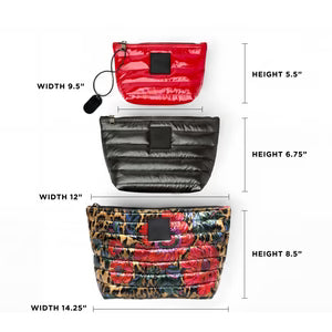 Think Royln Travel Trio Organizational Pouches Set of 3 - Leopard Floral/Black/Lipstick