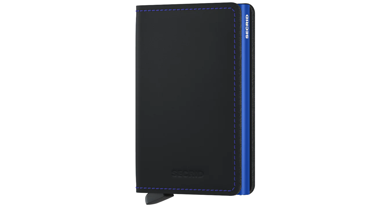 Secrid Slim Wallet Matte- Black & Blue
