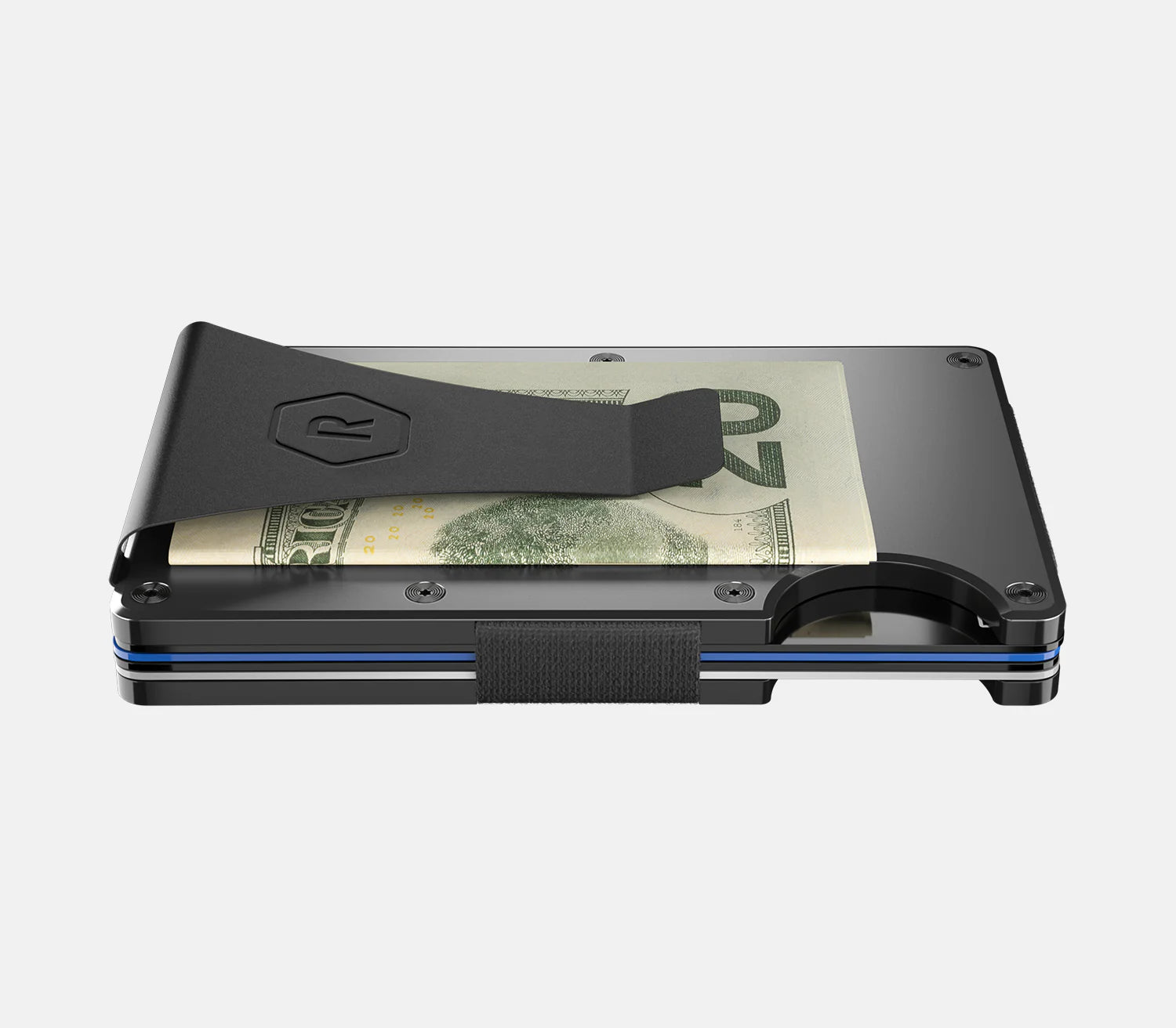 Ridge RFID Wallet - Gunmetal Aluminum - Clip